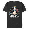 thumbnail image 1 of Disney Mickey Mouse Its My Birthday - Short Sleeve Blended T-Shirt for Adults -Customized-Dark Heather, 1 of 5