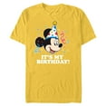 thumbnail image 1 of Disney Mickey Mouse Its My Birthday - Short Sleeve Blended T-Shirt for Adults -Customized-Yellow, 1 of 5