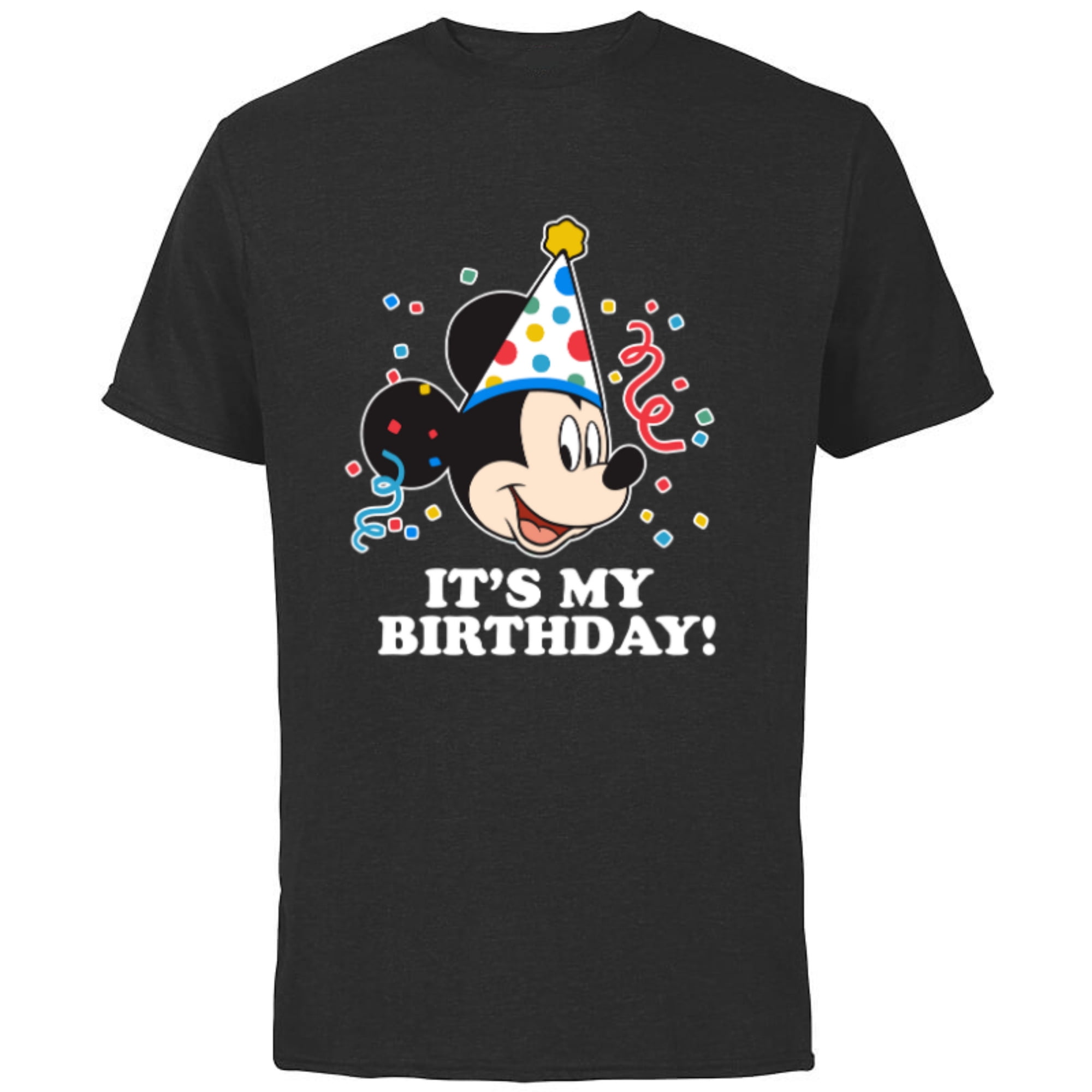 Disney Mickey Mouse Its My Birthday Short Sleeve Cotton T-Shirt