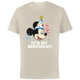 thumbnail image 1 of Disney Mickey Mouse Its My Birthday - Short Sleeve Cotton T-Shirt for Adults -Customized-Natural, 1 of 5