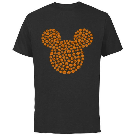 Disney Mickey Mouse Jack-O'-Lanterns Halloween - Short Sleeve Cotton T-Shirt for Adults - Customized-Black