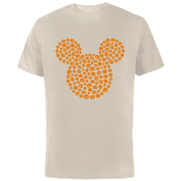 Disney Mickey Mouse Jack-O'-Lanterns Halloween - Short Sleeve Cotton T-Shirt for Adults - Customized-Natural