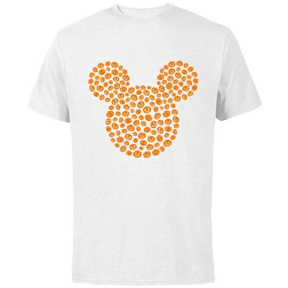 Disney Mickey Mouse Jack-O'-Lanterns Halloween - Short Sleeve Cotton T-Shirt for Adults - Customized-White