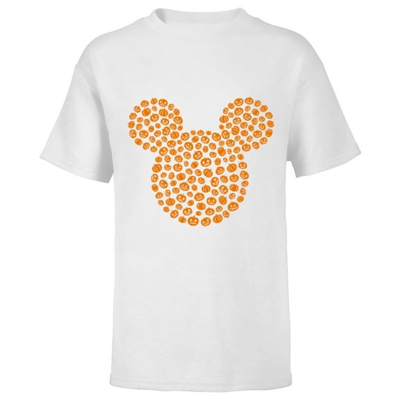 Disney Mickey Mouse Jack-O'-Lanterns Halloween - Short Sleeve T-Shirt for Kids - Customized-White