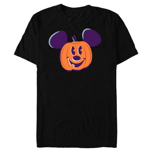 Disney Mickey Mouse Jack-o’-Lantern Halloween - Short Sleeve Blended T-Shirt for Adults - Customized-Black