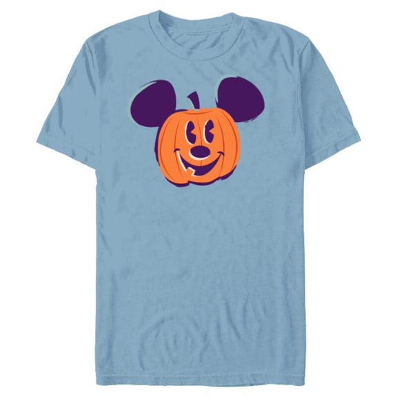 Disney Mickey Mouse Jack-o’-Lantern Halloween - Short Sleeve Blended T-Shirt for Adults - Customized-Ocean Blue