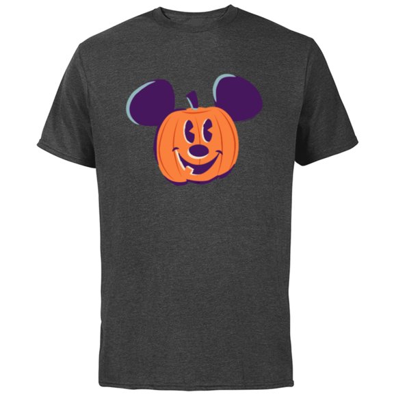 Disney Mickey Mouse Jack-o’-Lantern Halloween - Short Sleeve Cotton T-Shirt for Adults - Customized-Charcoal