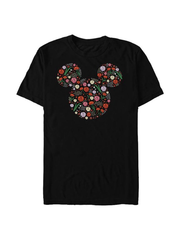 Mickey Mouse January Birth Month Birthstone & Flowers - Short Sleeve Blended T-Shirt for Adults - Customized-Black