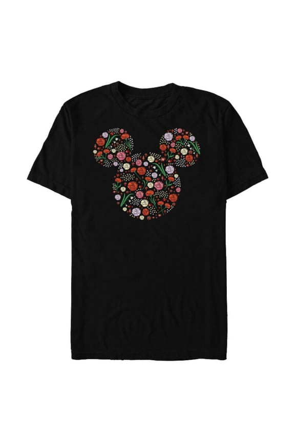 Mickey Mouse January Birth Month Birthstone & Flowers - Short Sleeve Blended T-Shirt for Adults - Customized-Black
