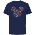 thumbnail image 1 of Disney Mickey Mouse January Birth Month Birthstone & Flowers - Short Sleeve Cotton T-Shirt for Adults - Customized-Navy, 1 of 5