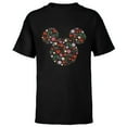 thumbnail image 1 of Disney Mickey Mouse January Birth Month Birthstone & Flowers - Short Sleeve T-Shirt for Kids - Customized-Black, 1 of 5
