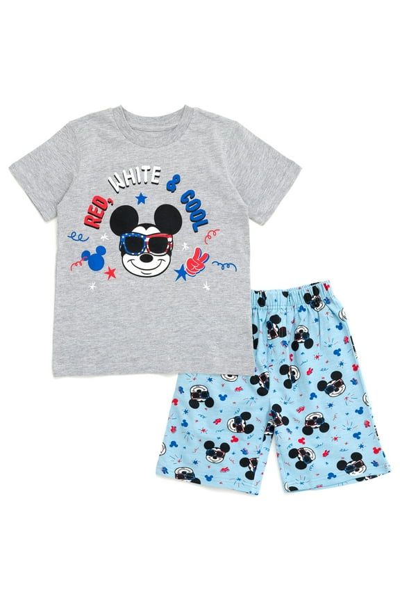 Mickey Mouse July 4th T-Shirt and French Terry Shorts Outfit Set Toddler to Big Kid