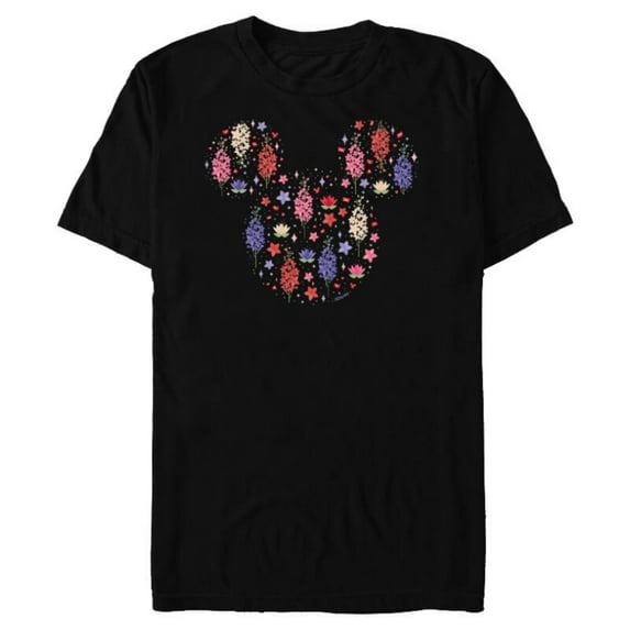 Disney Mickey Mouse July Birth Month Birthstone & Flowers - Short Sleeve Blended T-Shirt for Adults - Customized-Black