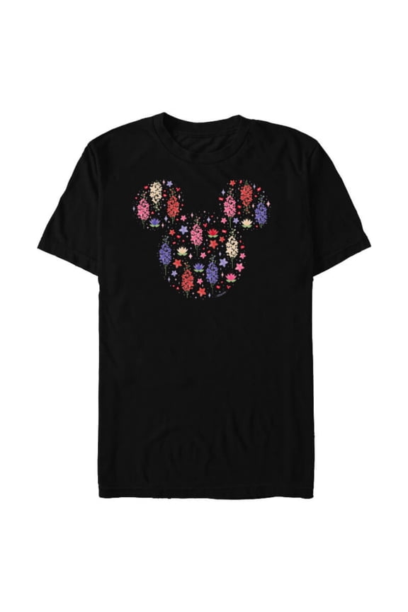 Mickey Mouse July Birth Month Birthstone & Flowers - Short Sleeve Blended T-Shirt for Adults - Customized-Black