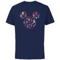 thumbnail image 1 of Disney Mickey Mouse July Birth Month Birthstone & Flowers - Short Sleeve Cotton T-Shirt for Adults - Customized-Navy, 1 of 5