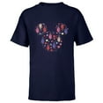 thumbnail image 1 of Disney Mickey Mouse July Birth Month Birthstone & Flowers - Short Sleeve T-Shirt for Kids - Customized-Navy, 1 of 5