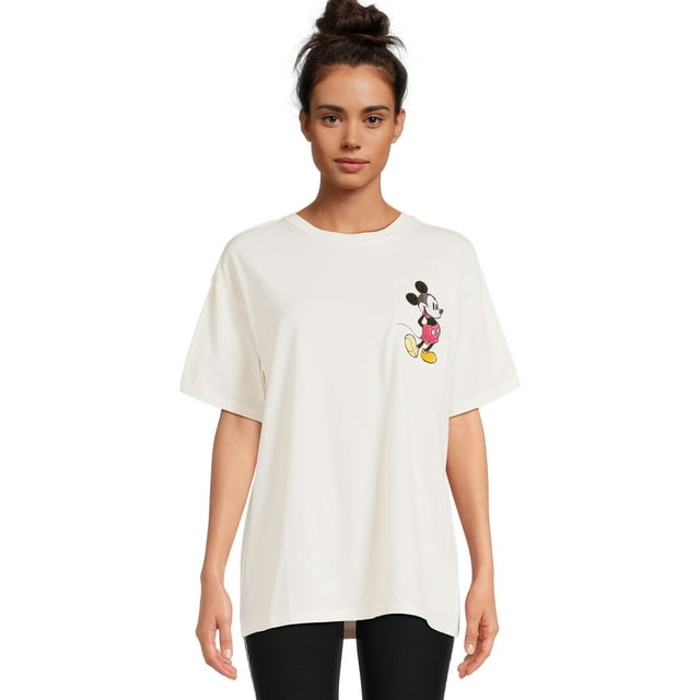 LICENSE Short Sleeve Crew Neck Mickey Mouse Oversized Graphic T-Shirt (Women's or Women's Plus)