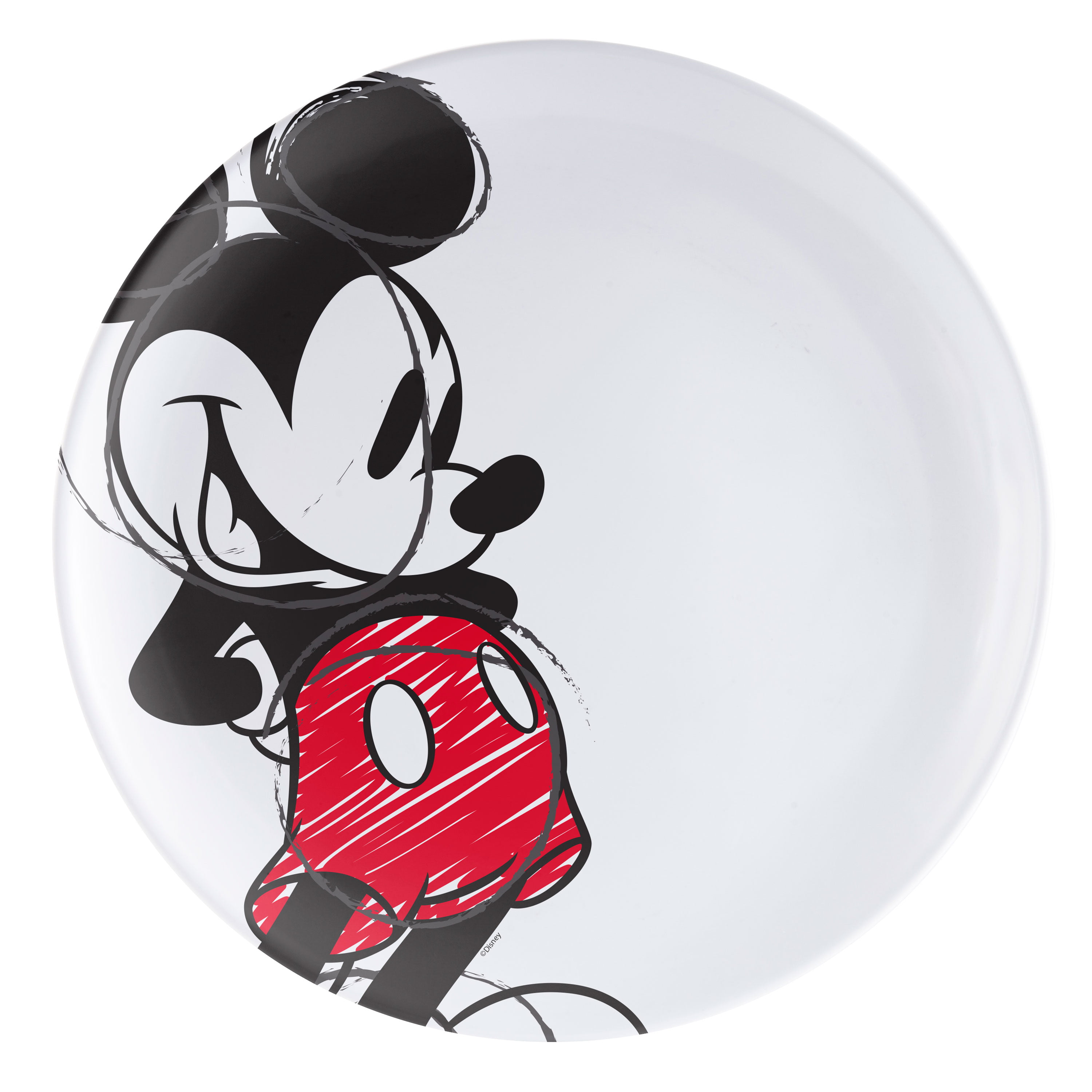 Disney Dinner Plate - Gourmet Mickey Mouse Icon - White with Green