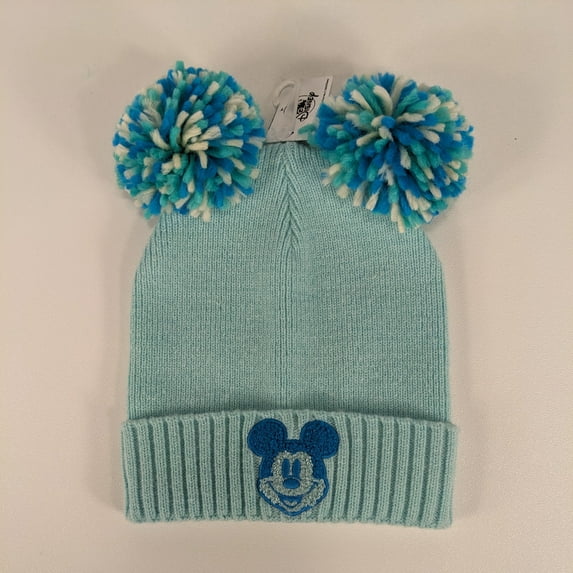 Disney Mickey Mouse Knit Beanie with Pom-Pom Turquoise for Kids