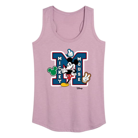 Disney - Mickey Mouse - Large Letter M Collegiate - Women's Racerback Tank Top