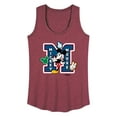 thumbnail image 1 of Disney - Mickey Mouse - Large Letter M Collegiate - Women's Racerback Tank Top, 1 of 4