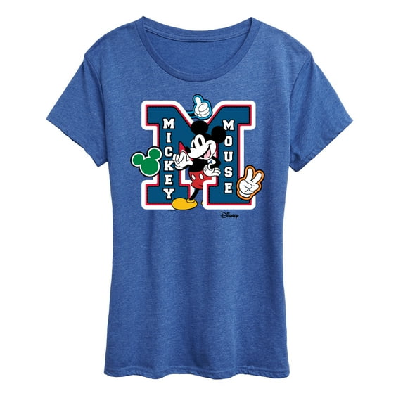 Disney - Mickey Mouse - Large Letter M Collegiate - Women's Short Sleeve Graphic T-Shirt