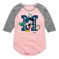 thumbnail image 1 of Disney - Mickey Mouse - Large Letter M - Toddler & Youth Girls Raglan Graphic T-Shirt, 1 of 4