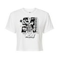 thumbnail image 1 of Disney - Mickey Mouse - Large M Scribbled Drawing - Juniors Cropped Cotton Blend T-Shirt, 1 of 5