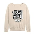 thumbnail image 1 of Disney - Mickey Mouse - Large M Scribbled Drawing - Women's Lightweight French Terry Long Sleeve Shirt, 1 of 4