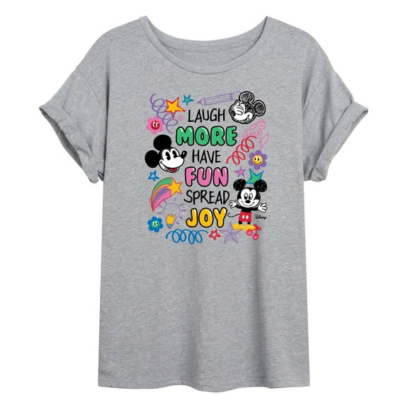Disney - Mickey Mouse - Laugh More, Have Fun, Spread Joy - Women's Oversized T-Shirt