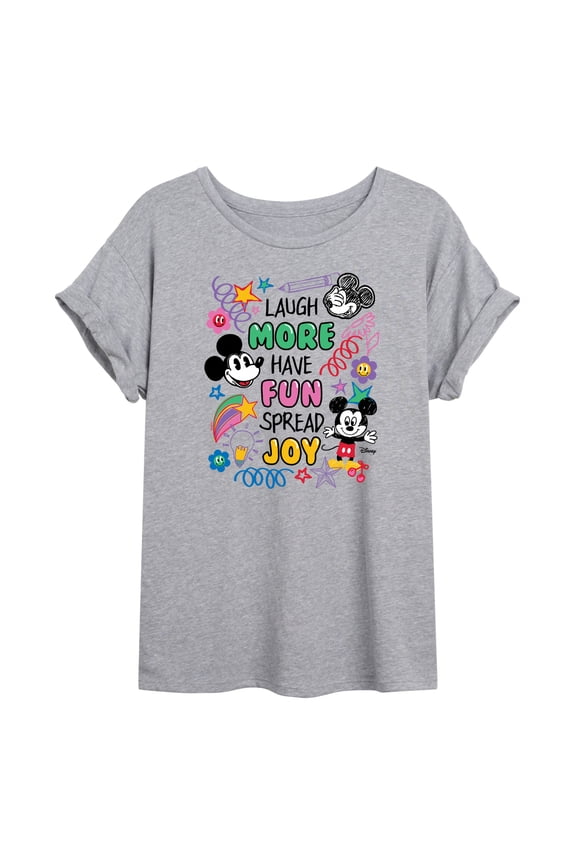 - Mickey Mouse - Laugh More, Have Fun, Spread Joy - Women's Oversized T-Shirt