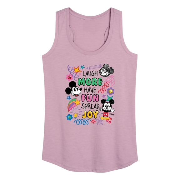 Disney - Mickey Mouse - Laugh More, Have Fun, Spread Joy - Women's Racerback Tank Top