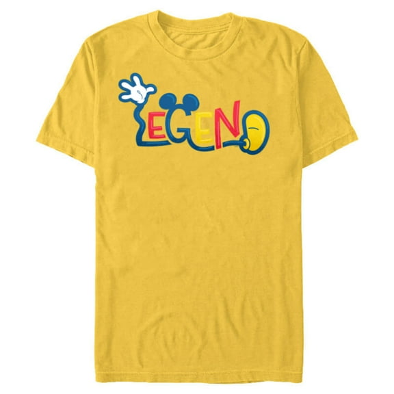 Disney Mickey Mouse Legend - Short Sleeve Blended T-Shirt for Adults - Customized-Yellow