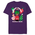 thumbnail image 1 of Disney Mickey Mouse Legs Christmas Chilling Do Not Disturb - Short Sleeve Blended T-Shirt for Adults - Customized-Purple, 1 of 5