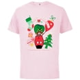 thumbnail image 1 of Disney Mickey Mouse Legs Christmas Chilling Do Not Disturb - Short Sleeve Cotton T-Shirt for Adults - Customized-Soft Pink, 1 of 5