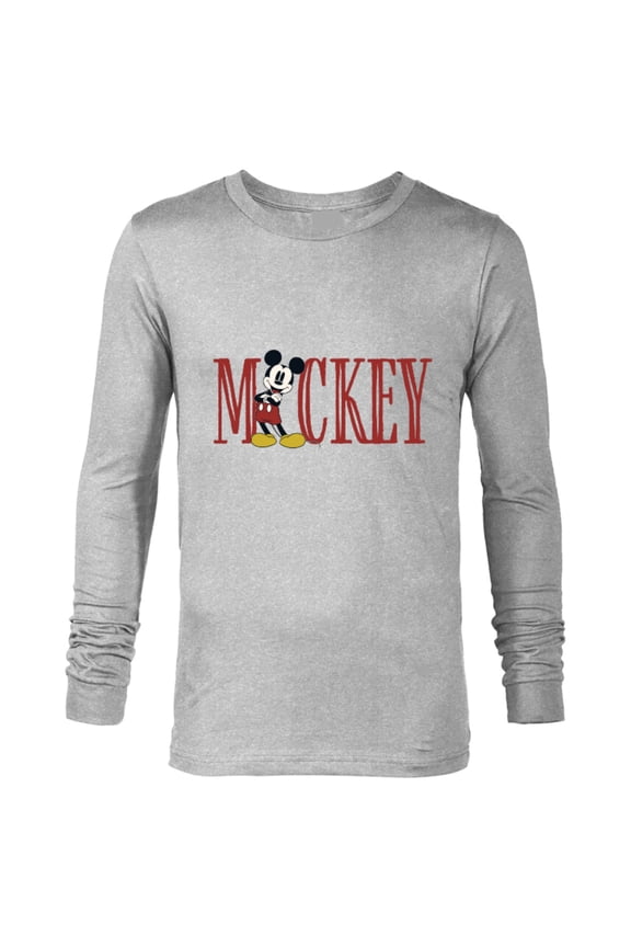 Mickey Mouse Lettering Classic - Long Sleeve T-Shirt for Men – Customized-Athletic Heather