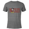 thumbnail image 1 of Disney Mickey Mouse Lettering Classic - Short Sleeve Blended T-Shirt for Adults – Customized-Dark Heather, 1 of 5
