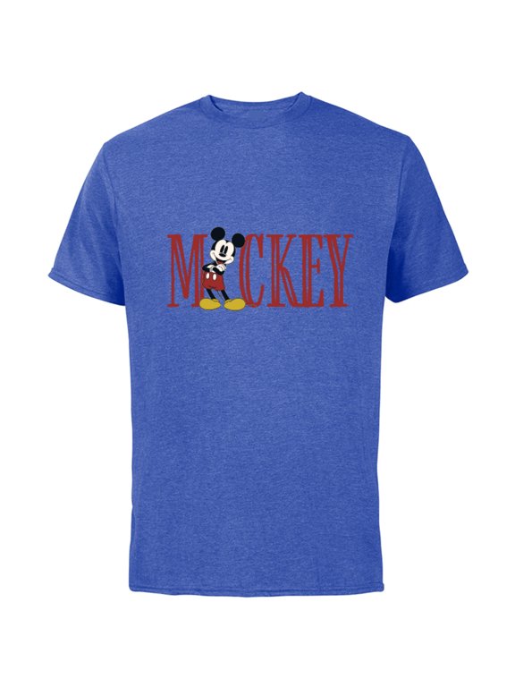 Mickey Mouse Lettering Classic - Short Sleeve Cotton T-Shirt for Adults - Customized-Royal Heather