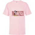thumbnail image 1 of Disney Mickey Mouse Lettering Classic - Short Sleeve T-Shirt for Kids – Customized-Soft Pink, 1 of 5