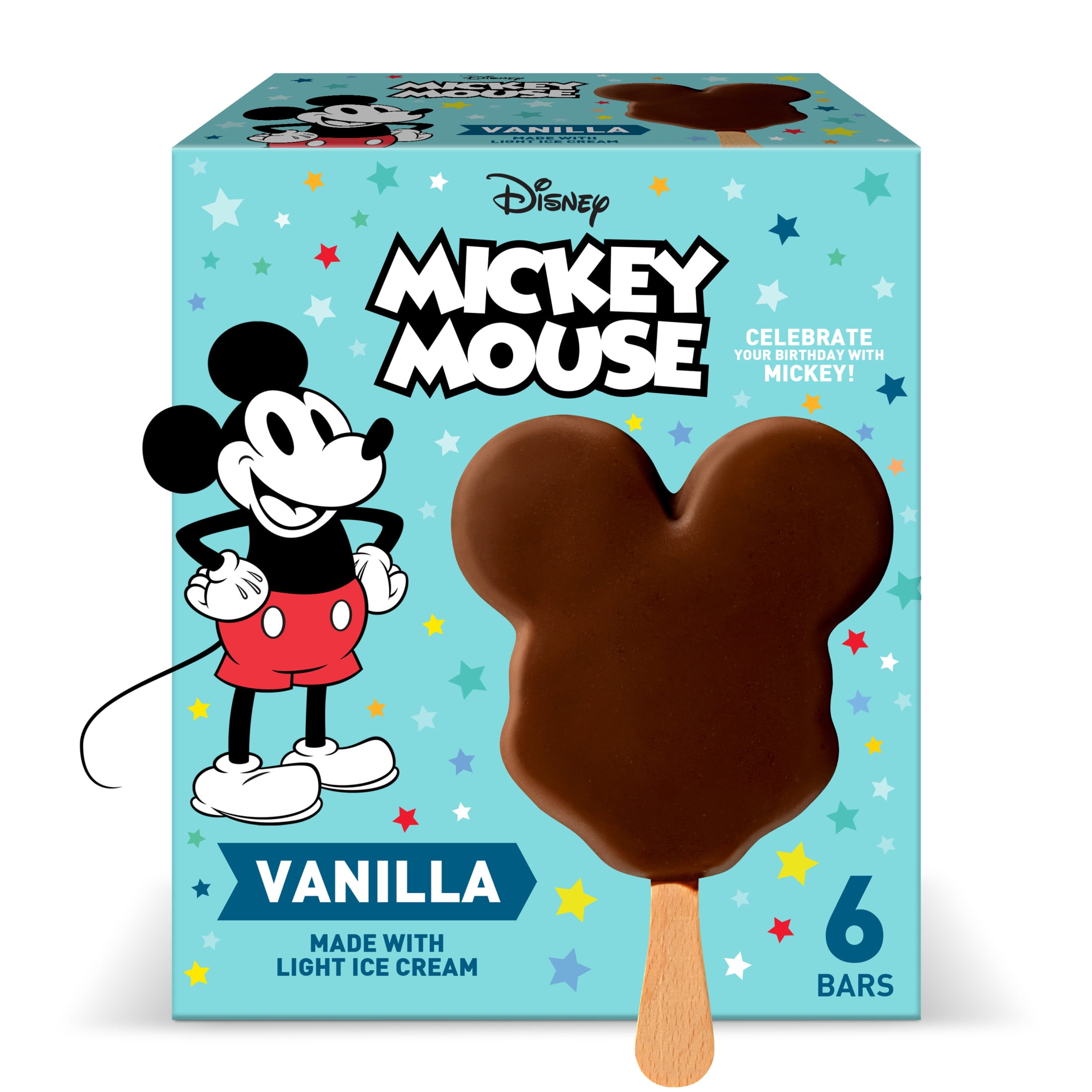 Disney Mickey Mouse Light Ice Cream Bars, 6 Count Package - Walmart.com