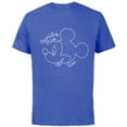 thumbnail image 1 of Disney Mickey Mouse Line Drawing Family Trip Vacation 2024 - Short Sleeve Cotton T-Shirt for Adults - Customized-Royal Heather, 1 of 5