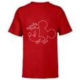 thumbnail image 1 of Disney Mickey Mouse Line Drawing Family Trip Vacation 2024 - Short Sleeve T-Shirt for Kids - Customized-Red, 1 of 5