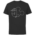 thumbnail image 1 of Disney Mickey Mouse Line Drawing Family Trip Vacation - Short Sleeve Cotton T-Shirt for Adults - Customized-Black, 1 of 5