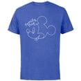 thumbnail image 1 of Disney Mickey Mouse Line Drawing Family Trip Vacation - Short Sleeve Cotton T-Shirt for Adults - Customized-Royal Heather, 1 of 5