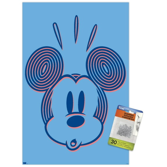 Disney Mickey Mouse - Lines Wall Poster with Pushpins, 14.725" x 22.375"