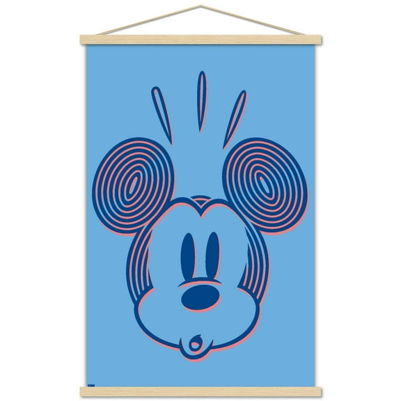 Disney Mickey Mouse - Lines Wall Poster with Wooden Magnetic Frame, 22.375" x 34"