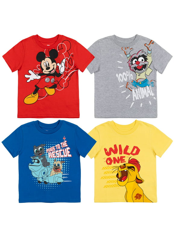 Disney Mickey Mouse Lion Guard Toddler Boys 4 Pack Graphic T-Shirts 2T