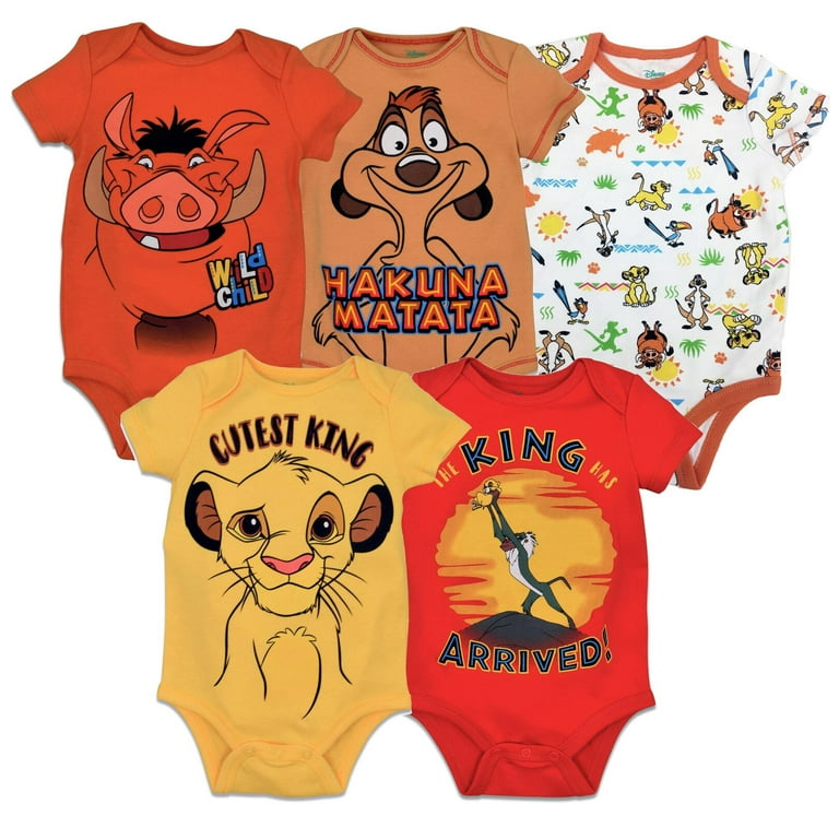 Disney Infant Bodysuits Pack Mickey, Lion King, Winnie the