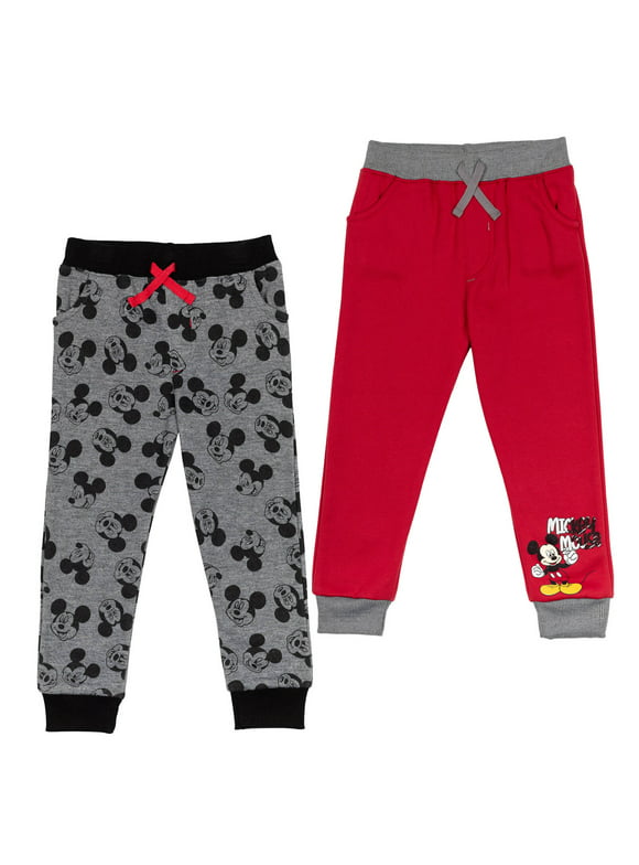 Disney Mickey Mouse Little Boys 2 Pack Pants Infant to Little Kid