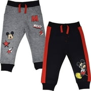 Disney Mickey Mouse Little Boys 2 Pack Pants Infant to Little Kid